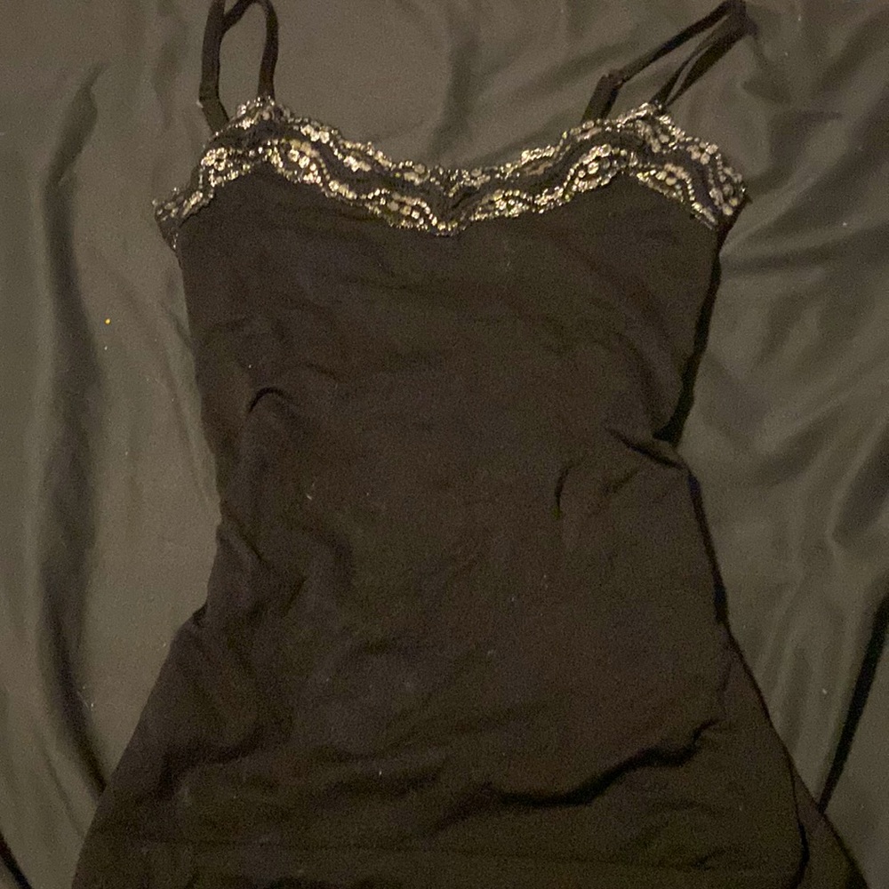 Black and silver formal tank y2k